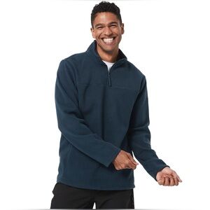 Croft & Barrow Men’s 1/4 Zip Navy Fleece Long Sleeve Pullover Jacket | L